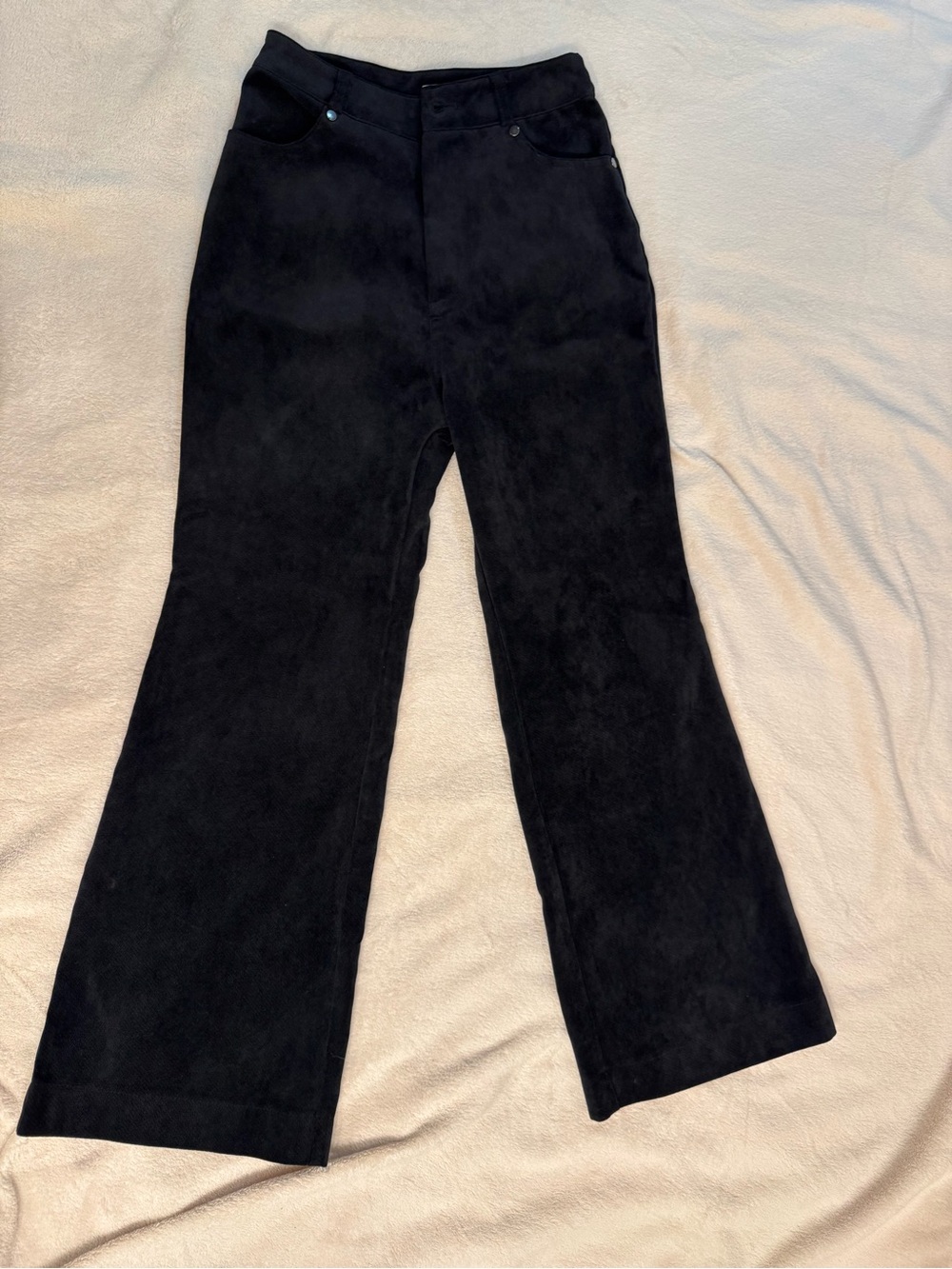 LIBE Black Velvet Corduroy Wide Leg Bootcut Pants Small